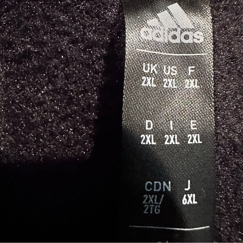adidas Men's Pullover Fleece; Quarter Snap; Pockets; Size XXL